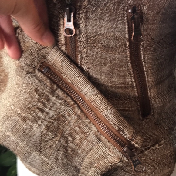 Free People distressed cloth motorcycle jacket - Picture 2 of 7